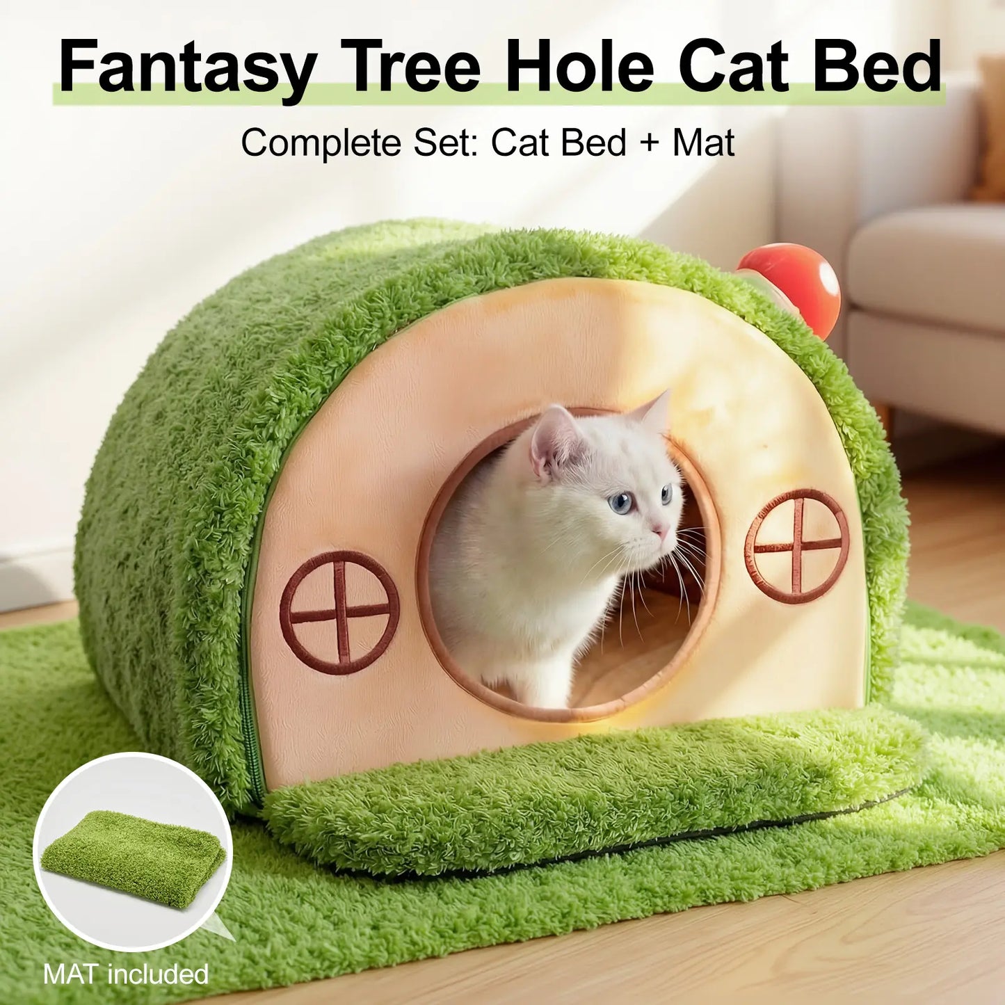 Cueva Árbol Fantasía Para Gatos: El Refugio Térmico Ultra Suave Que Tu Mascota Amará