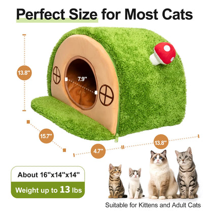 Cueva Árbol Fantasía Para Gatos: El Refugio Térmico Ultra Suave Que Tu Mascota Amará
