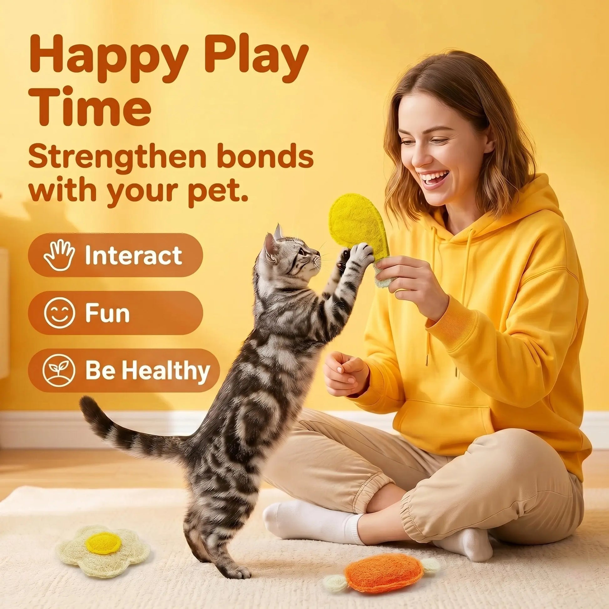 3 Pack Chicken Series Loofah Chew Toys for Cats & Dogs, Chicken Leg Bone Drumstick Egg Natural Plant Fiber Pet Toy with Catnip & Silvervine, Antibacterial Molar Teeth Cleaning Interactive Toy, Non-Toxic Biodegradable