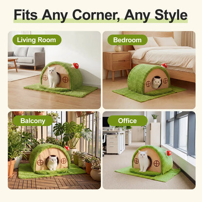 Cueva Árbol Fantasía Para Gatos: El Refugio Térmico Ultra Suave Que Tu Mascota Amará